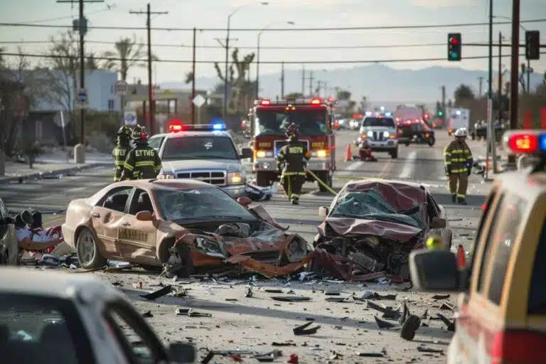 Un muerto y heridos tras choque de cuatro autos en S Nellis Blvd y E Desert Inn