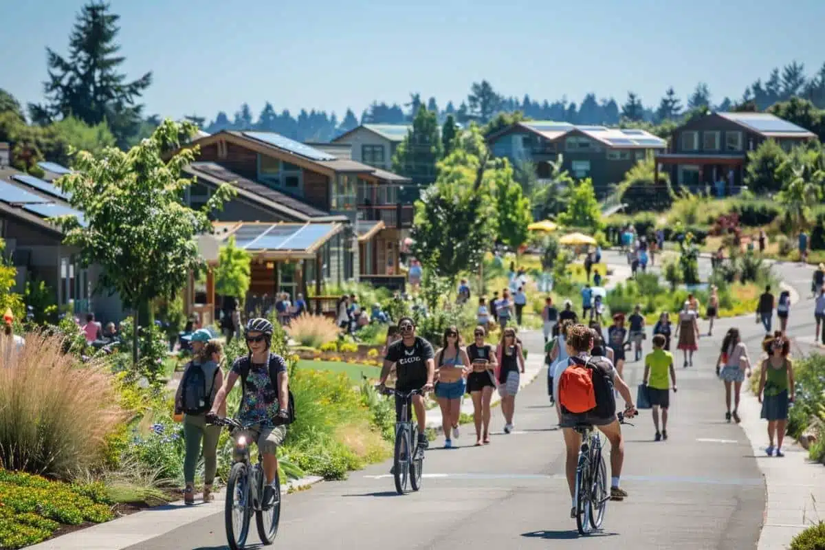 Así es la vida en Culdesac, el primer barrio sin autos de Estados Unidos : una comunidad sostenible