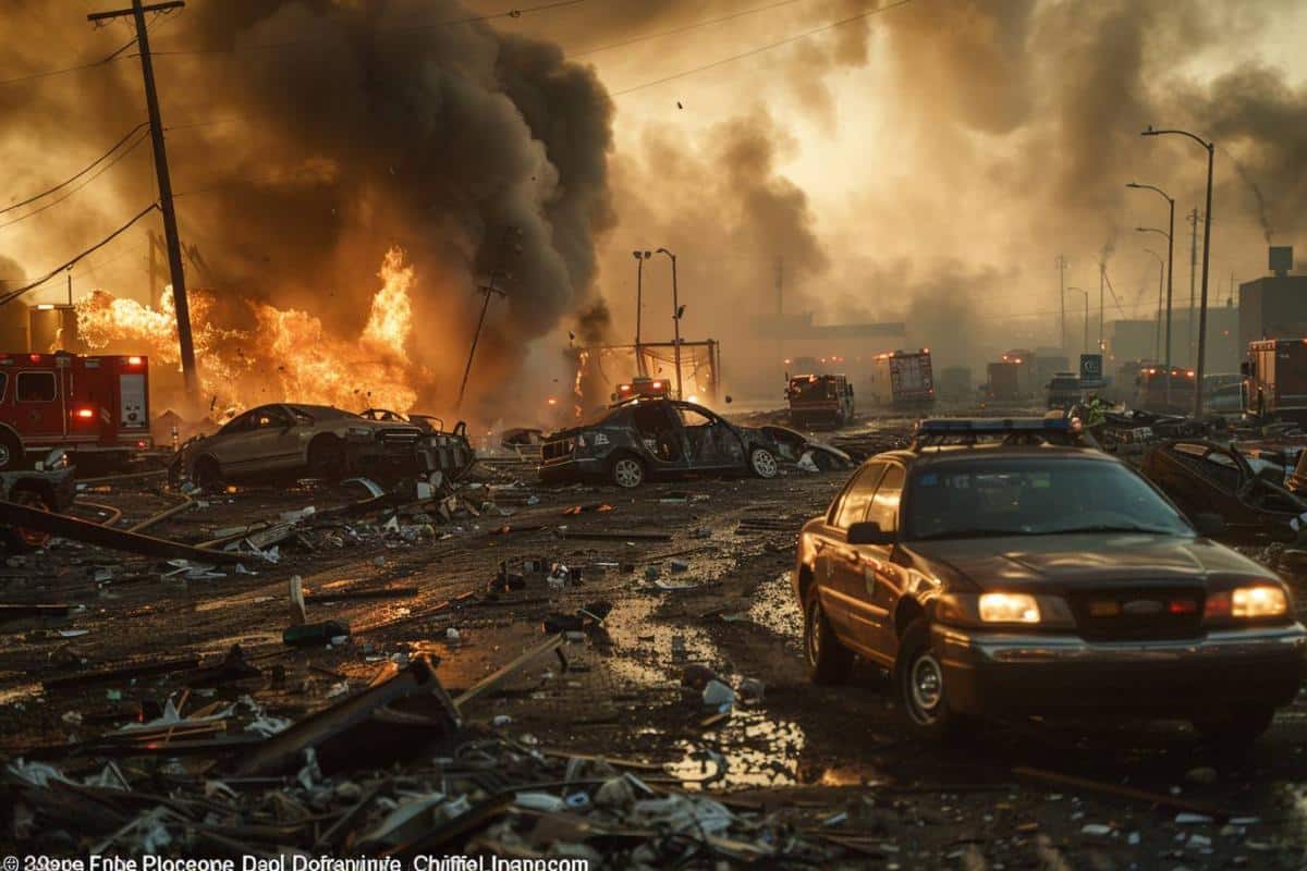Captado en video : impresionante explosión en zona de distribución de autos en Texas