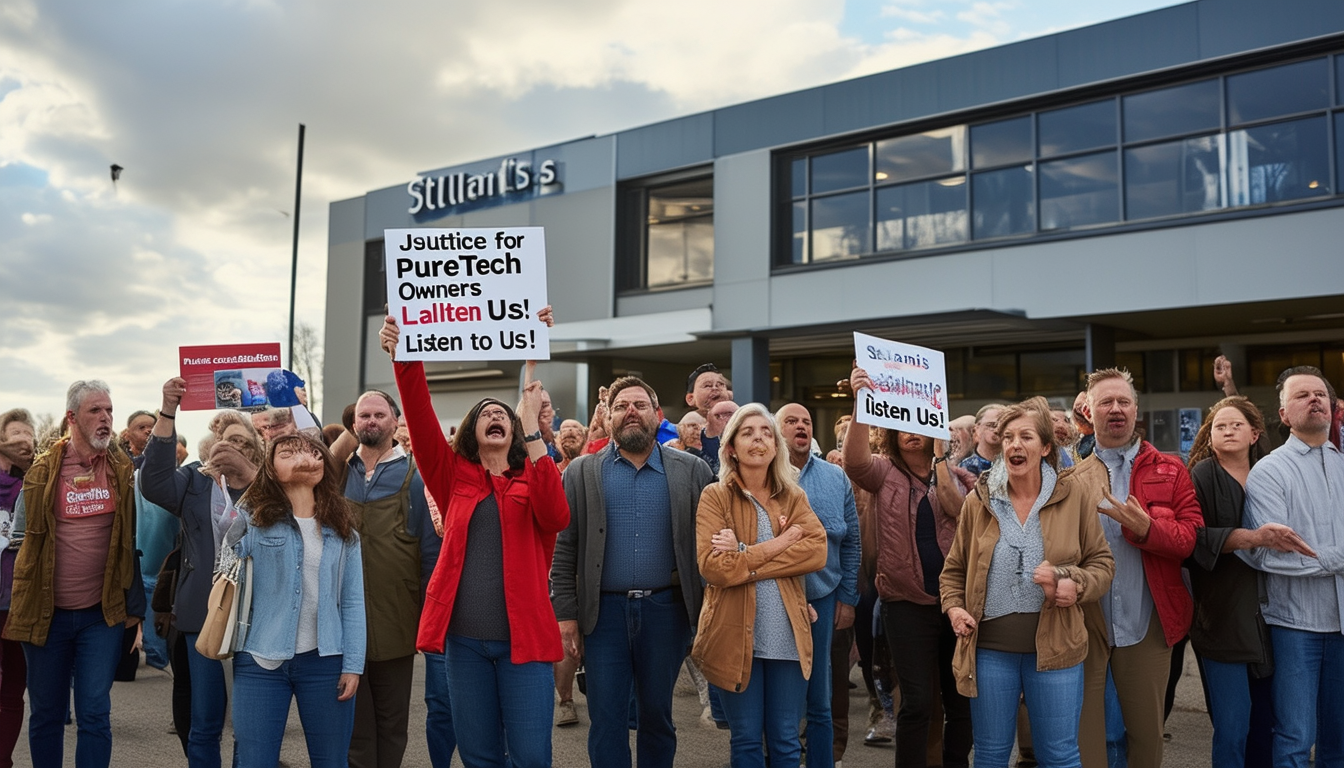 los empleados de stellantis ignoran nuevamente las quejas de los afectados por los motores puretech, que se manifestaron ante sus instalaciones. descubre más sobre la situación actual y las repercusiones de esta problemática.